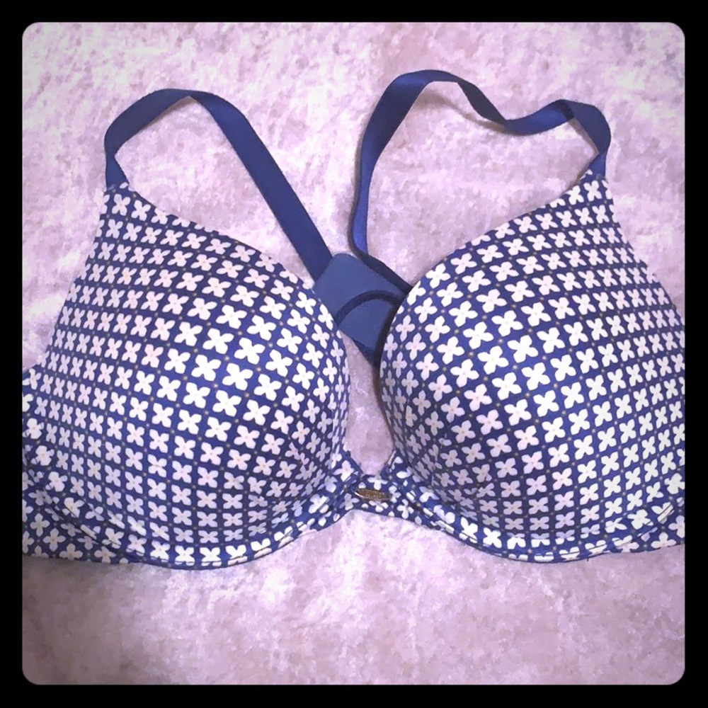 Blue padded bra